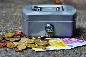 cash box and money